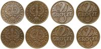 Polska, zestaw: 4 x 2 grosze, 2 x 1928, 1930, 1935
