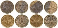 Polska, zestaw: 4 x 1 grosz, 1928, 1935, 1938, 1939