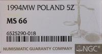 Polska, 5 złotych, 1994