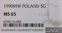 Polska, 5 groszy, 1990