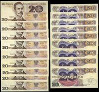 Polska, zestaw: 9 x 20 złotych, 1.06.1982