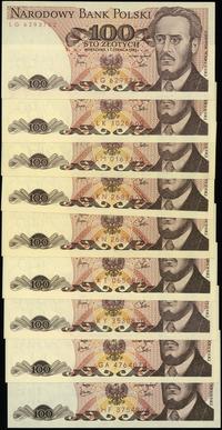 Polska, zestaw: 9 x 100 złotych, 1979–1982