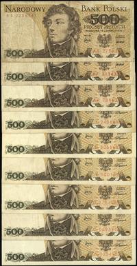 Polska, zestaw: 9 x 500 złotych, 1974–1976