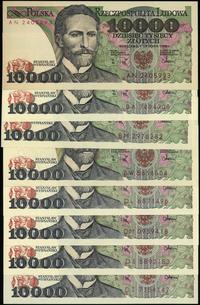 Polska, zestaw: 8 x 10.000 złotych, 1.12.1988