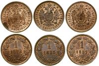 Austria, lot 3 x 1 krajcar, 1878, 1881, 1885