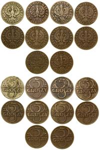 Polska, zestaw 10 x 5 groszy