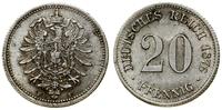 Cesarstwo Niemieckie, 20 fenigów, 1876 F