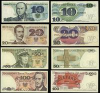Polska, zestaw 8 banknotów, 1982–1988