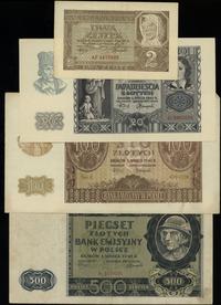 Polska, zestaw 4 banknotów, 1940–1941