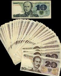 Polska, zestaw 100 banknotów, 1975–1988