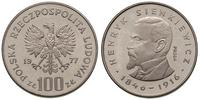 100 złotych 1977, PRÓBA NIKIEL, Henryk Sienkiewi