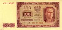 100 złotych 1948, seria GR bez ramki wokół 100, 