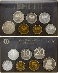 Polska, zestaw rocznikowy monet obiegowych – prooflike, 1986