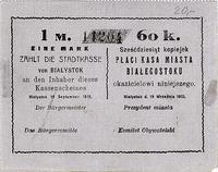 1 marka/60 kopiejek 15.09.1915, Białystok, (blan