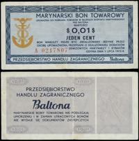 Polska, bon na 1 cent (0.01 dolara), 1.07.1973
