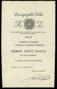 Polska, Srebrny Krzyż Zasługi z nadaniem, 1939