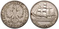 5 złotych 1936, Żaglowiec, czyszczone, Parchimow