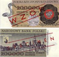 200.000 złotych 1.12.1989, WZÓR banknotu, seria 