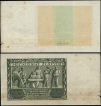 Polska, fragment arkusza z niedokończonym drukiem banknotu 50 złotych, 11.11.1936