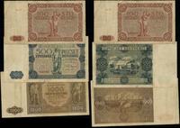 Polska, zestaw 3 banknotów, 1946–1947