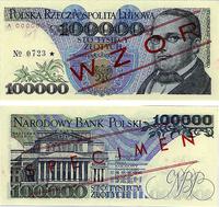 100.000 złotych 1.02.1990, WZÓR banknotu, seria 