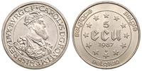 5 ecu 1987, cesarz Karol V, srebro "833" 22.85 g