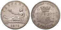 5 pesos 1870/M, Madryt, srebro "900" 24.54 g, pa