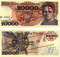20.000 złotych 1.02.1989, WZÓR banknotu, seria A