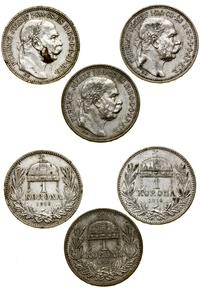 Węgry, lot 3 x 1 korona, 1914 KB, 1915 KB, 1916 KB