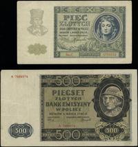 Polska, zestaw 11 banknotów, 1.03.1940
