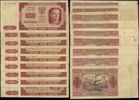Polska, zestaw: 9 x 100 złotych, 1.07.1948
