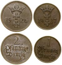 Polska, zestaw: 2 fenigi 1926 i 1 fenig 1937