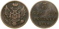 Polska, 3 grosze polskie, 1830 FH