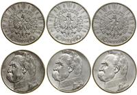Polska, zestaw 3 x 10 złotych, 1935–1937