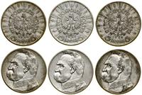Polska, zestaw 3 x 5 złotych, 1934–1936