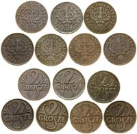 Polska, zestaw: 7 x 2 grosze, 1923–1934