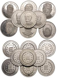9 x 1/5 ecu , zestaw monet, srebro łączna waga 2