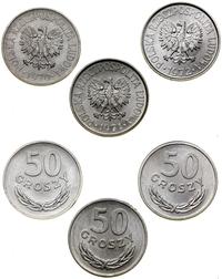 Polska, zestaw 3 x 50 groszy, 1970, 1971, 1972