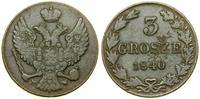 Polska, 3 grosze (trojak), 1840 MW