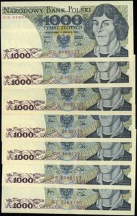 Polska, zestaw 7 banknotów o nominale 1.000 złotych, 1.06.1982