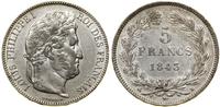 Francja, 5 franków, 1843 B