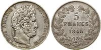Francja, 5 franków, 1845 W