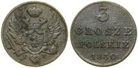 Polska, 3 grosze polskie, 1830 FH