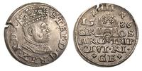 trojak 1586, Ryga, odmiana z małą głową króla, m