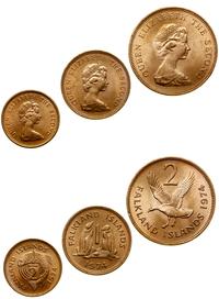 Falklandy, zestaw 3 monet, 1974