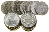 Szwajcaria, zestaw 50 x 2 franki, 2 x 1920, 2 x 1921, 1922, 4 x 1939, 1940