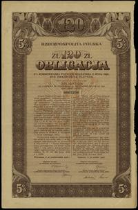 Rzeczpospolita Polska (1918–1939), 5% obligacja konwersyjnej pożyczki kolejowej na 120 złotych, 1926
