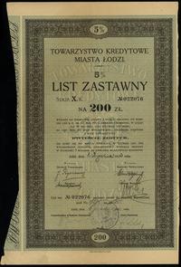 Polska, zestaw: 5% list zastawny na 1.000 złotych oraz 200 złotych, 1.01.1933