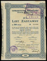 Polska, zestaw 4 listów zastawnych, 1924