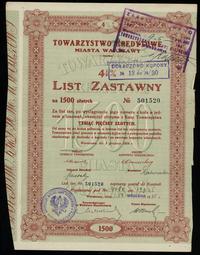 Polska, zestaw 4 listów zastawnych, 1924